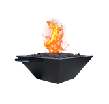 Square Fire & Water Bowl - Black