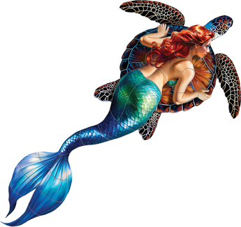 Mermaid W/Brown Turtle- Porc