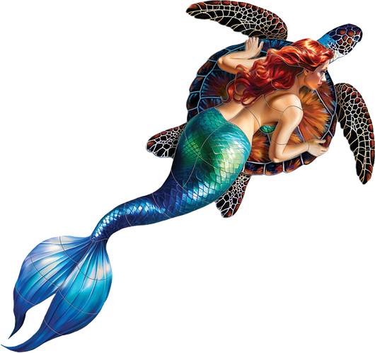 Mermaid W/Brown Turtle- Porc