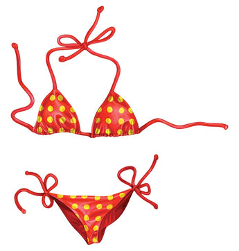 Porc Polka Dot Yellow & Red Bikini