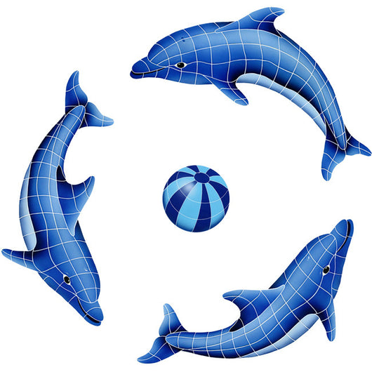 Dolphin Group Large (1 Left, 2 Right, 1 Blue Ball)